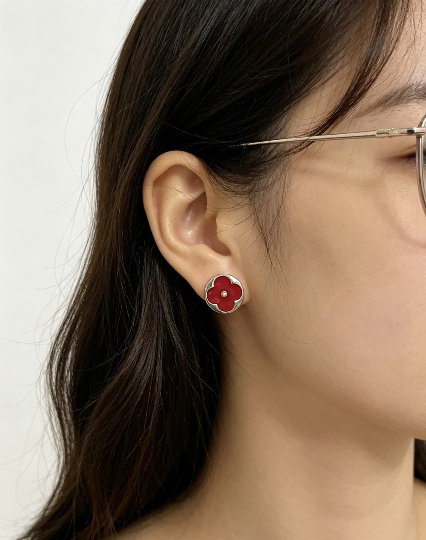 Louis Vuitton Red Flower Earrings